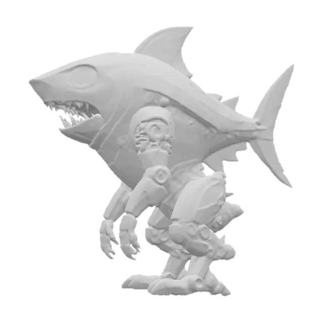 3D model for MechaShark Guardian, #PBR#