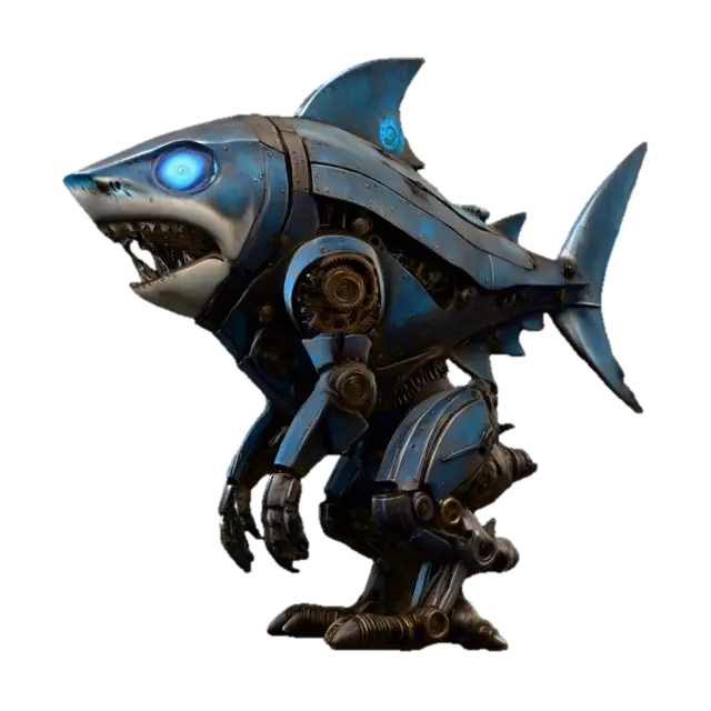 3D model for MechaShark Guardian, #PBR#