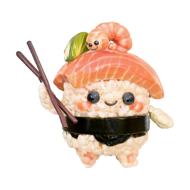 Sushi Buddy, #food# 3D model, vytvořený pomocí AI
