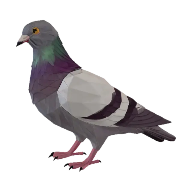 Model 3D Origami Pigeon - Folding, dijana oleh AI