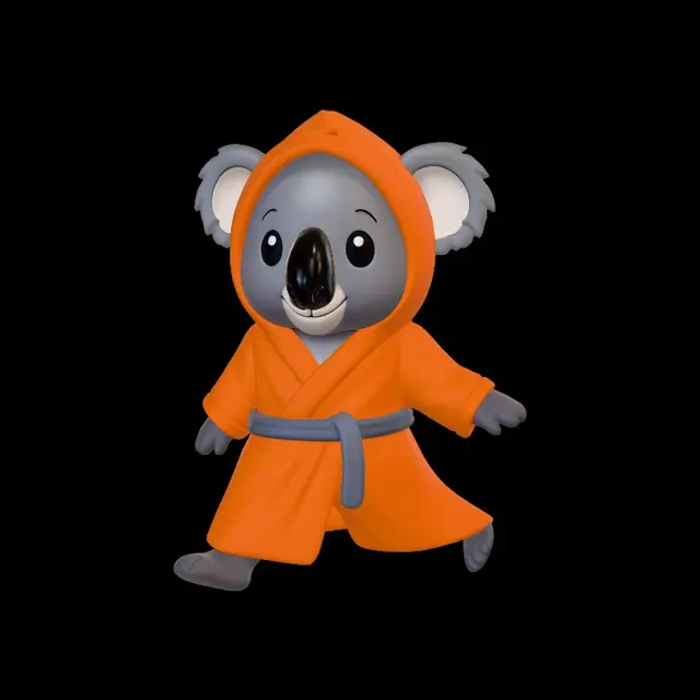 3D model for Koala in an Orange Robe
