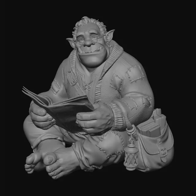 3D model for Patchwork Ogre Reading the Newspaper