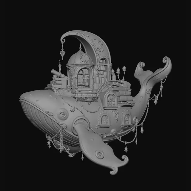 3D model for Celestial Library Whale