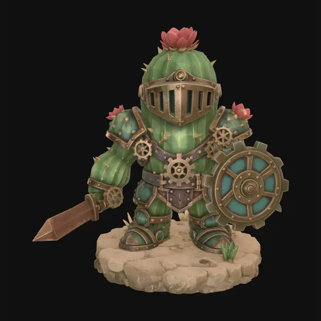 3D model for The Gearbound Cactus Knight