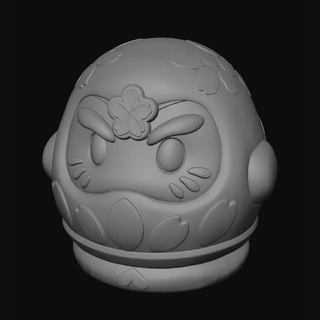 3D model for Pink Blossom Daruma