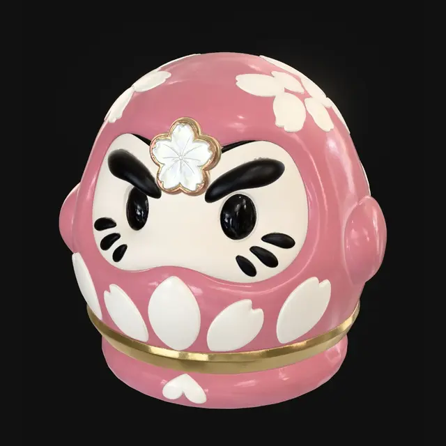 3D model for Pink Blossom Daruma