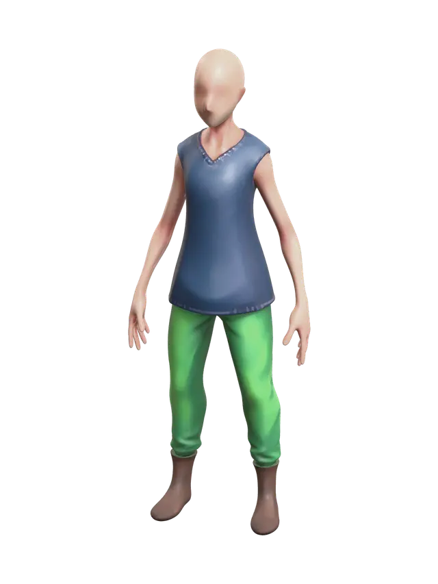 Modello 3D Weathered Characterbase, generato dall’IA