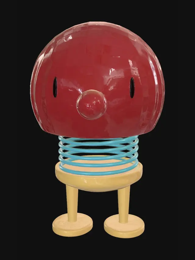 3D model for Red Sphere on a Coil