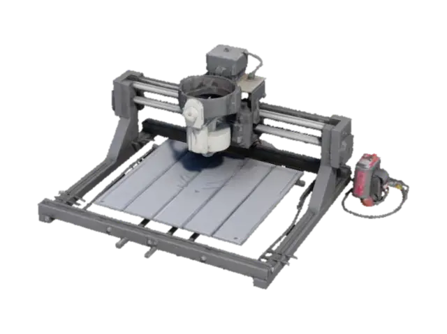 CNC Machine Setup 3D model, vytvořený pomocí AI