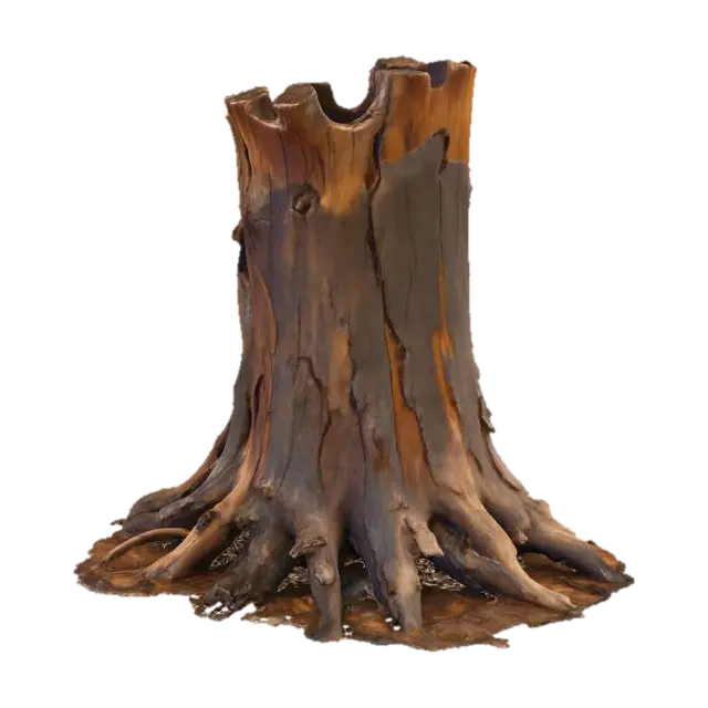 tree stump - Log 3D model, vytvořený pomocí AI
