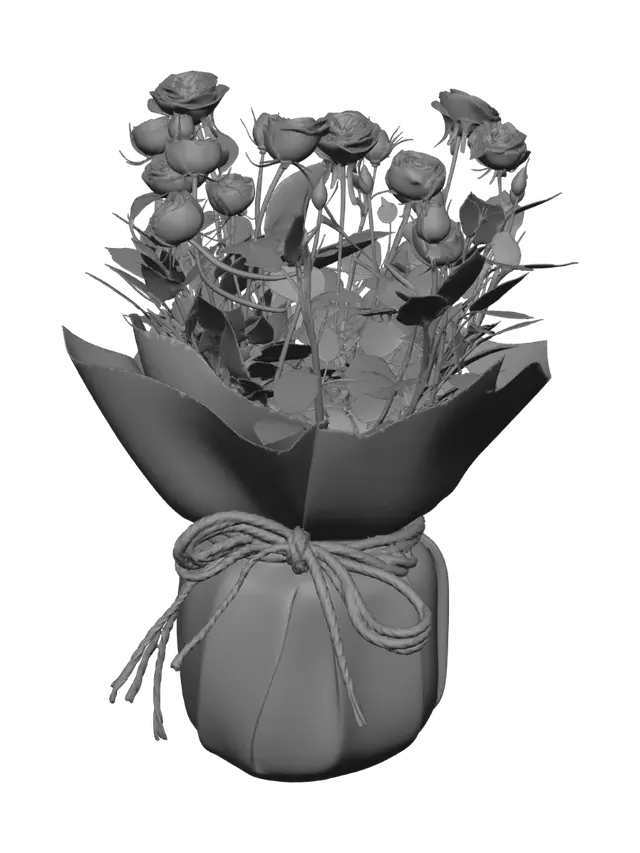 3D model for Red Roses in Burlap Wrap
