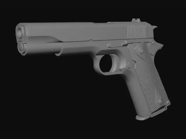 3D model for Disassembled Pistol