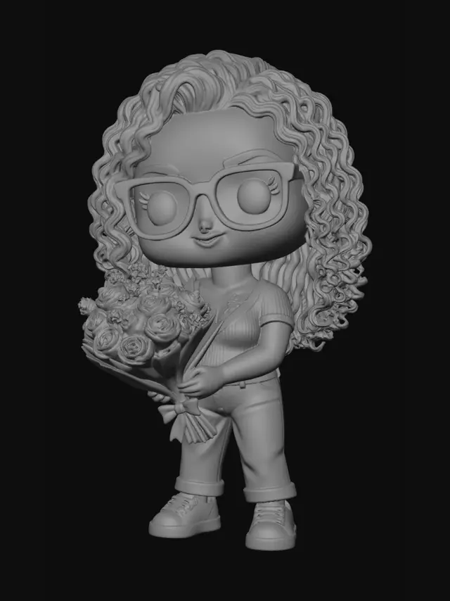3D model for Rosy Bouquet for the Bookish Doll