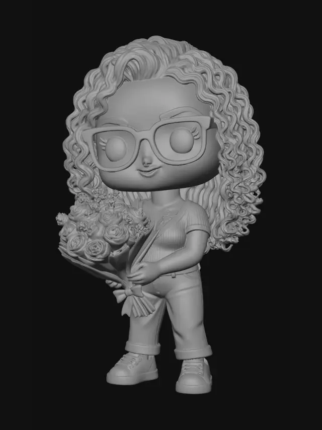 3D model for Rosy Bouquet for the Bookish Doll