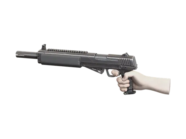 Ornate Hand Holding Gun 3D model, vytvořený pomocí AI