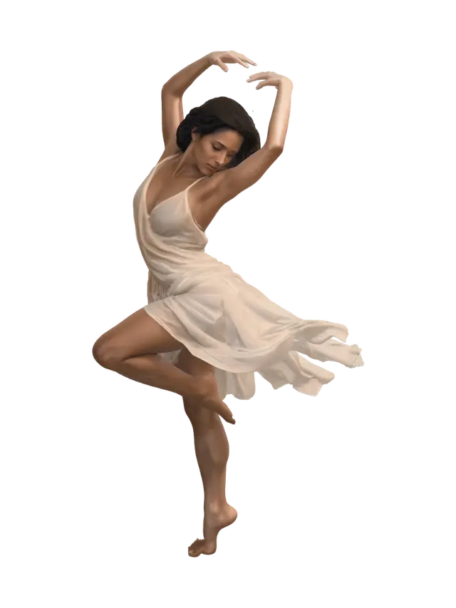 Grace in Motion - Movement 3D model, vytvořený pomocí AI