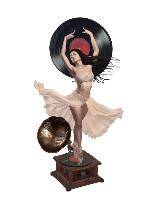 Vinyl Waltz - Album 3D model, vytvořený pomocí AI