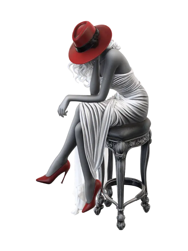 Red Hat, Gray Mood - Branding 3D model, AI generated