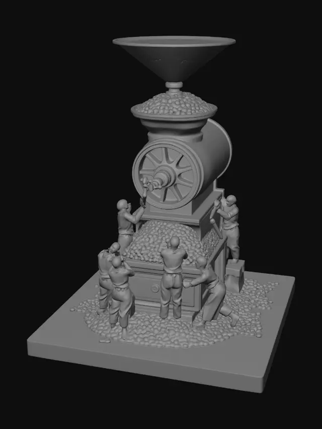 3D model for Tiny Baristas at the Giant Coffee Grinder