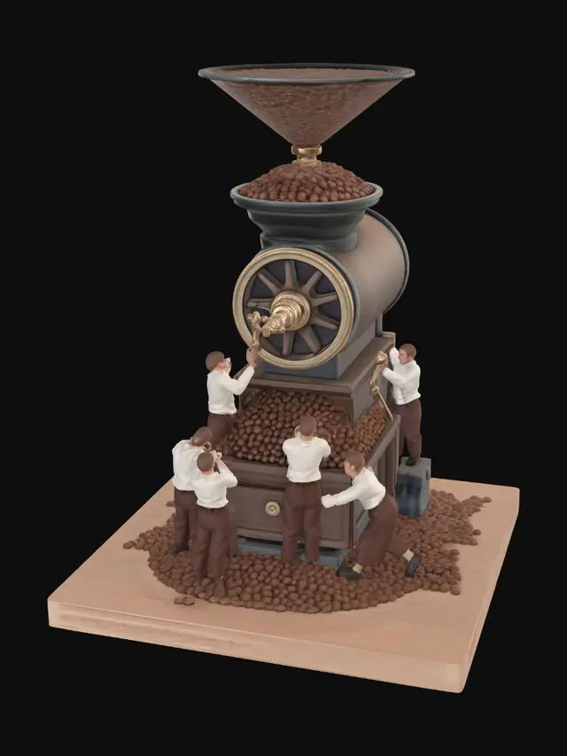 3D model for Tiny Baristas at the Giant Coffee Grinder