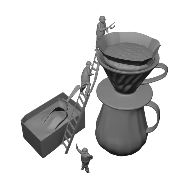 3D model for Mini Construction Crew Brewing Coffee