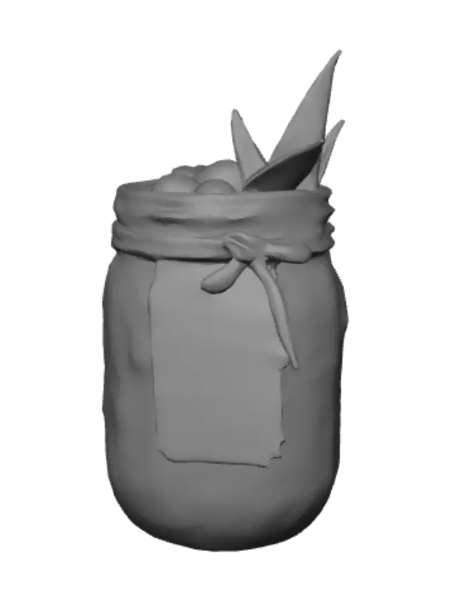 3D model for Blueberry Preserve in a Mason Jar