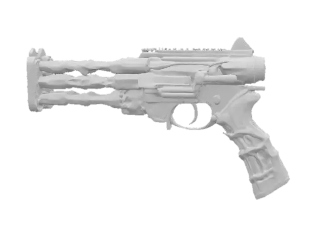 3D model for #AroundTheWorld#, biomechanical gun parts of it are made from flesh and bone the rest is mech. Futuristic 