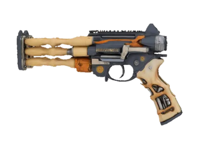 3D model for #AroundTheWorld#, biomechanical gun parts of it are made from flesh and bone the rest is mech. Futuristic 