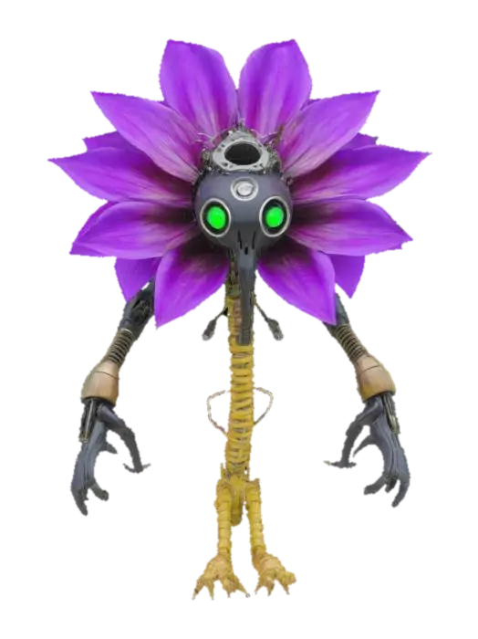 3D model for #garden#, biomechanical flower monsters 