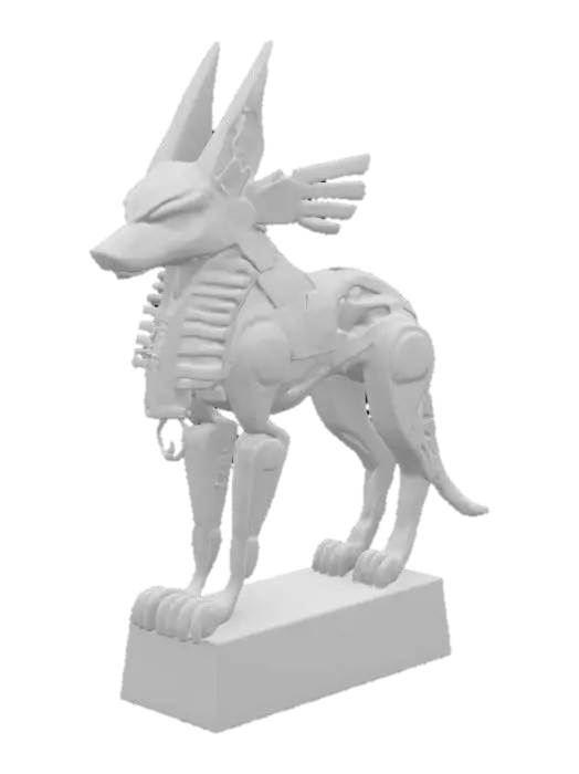 3D model for #AroundTheWorld#,
Egyptian statue of Anubis biomech