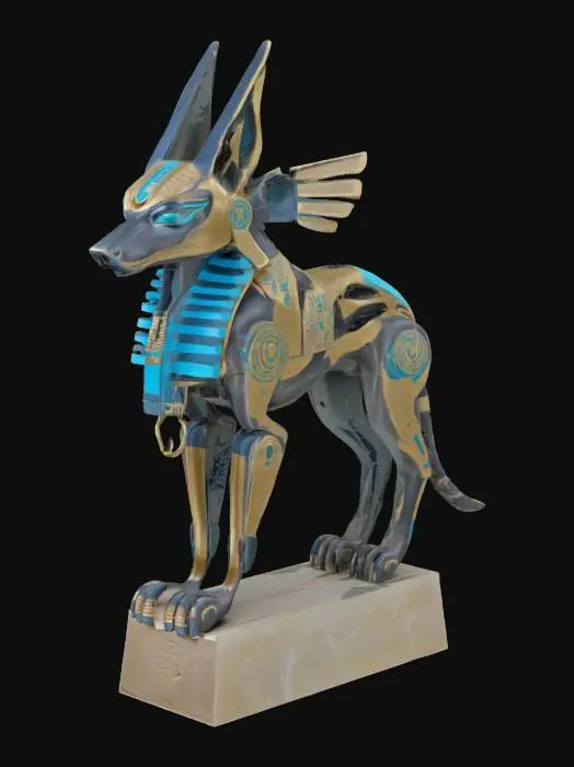 3D model for #AroundTheWorld#, 
Egyptian statue of Anubis biomech 
