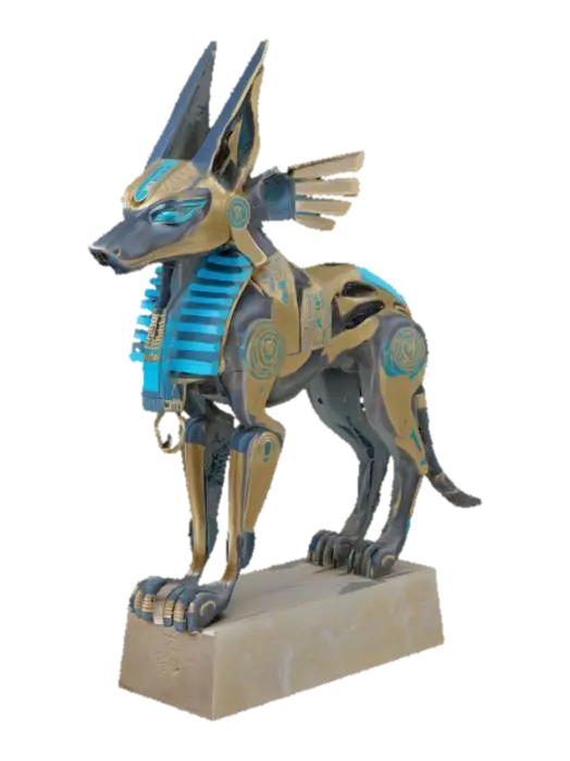 3D model for #AroundTheWorld#,
Egyptian statue of Anubis biomech