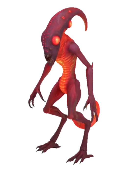 A bizarre, otherworldly creature with a segmented, ribbed body, appearing to glow… - Clawed 3D model, vytvořený pomocí AI