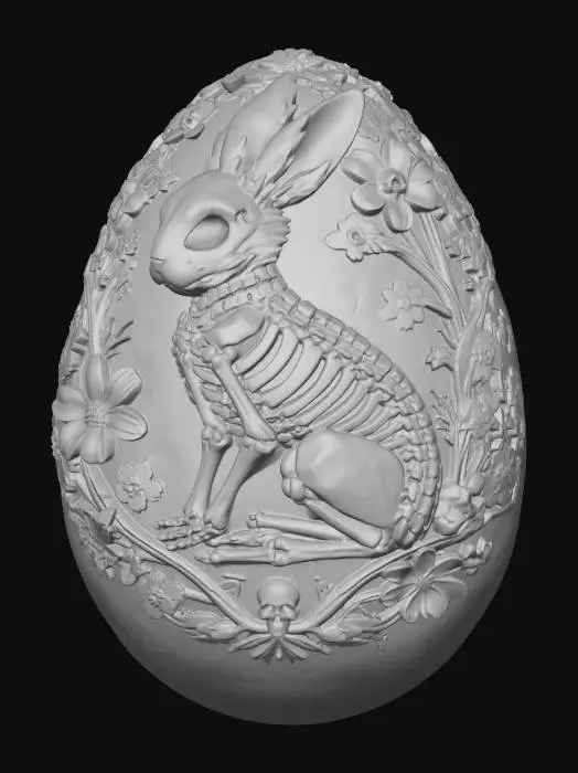 3D model for Floral Skeleton Bunny Easter Egg, #EasterEgg2026#