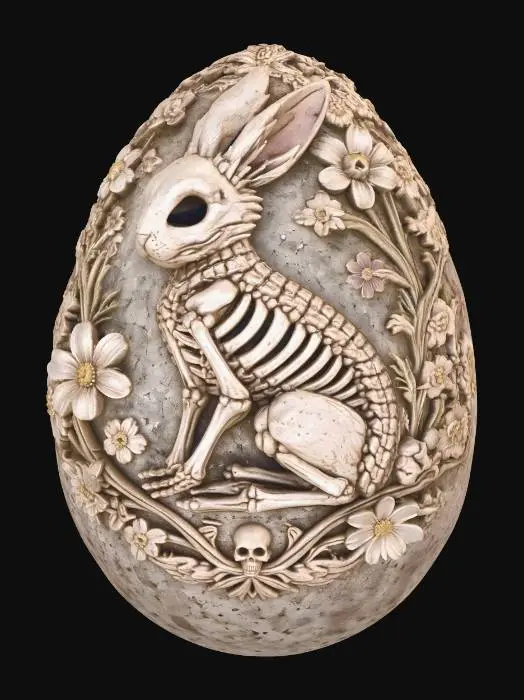 3D model for Floral Skeleton Bunny Easter Egg, #EasterEgg2026#
