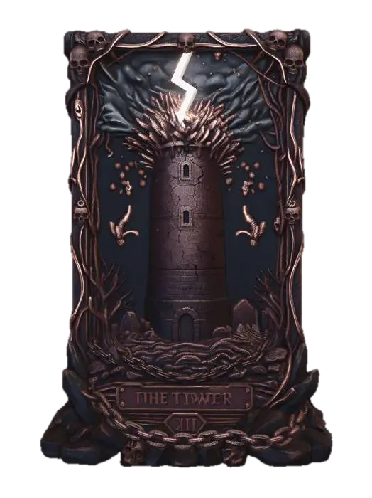 The Dark Tower Collapse 3D model, vytvořený pomocí AI
