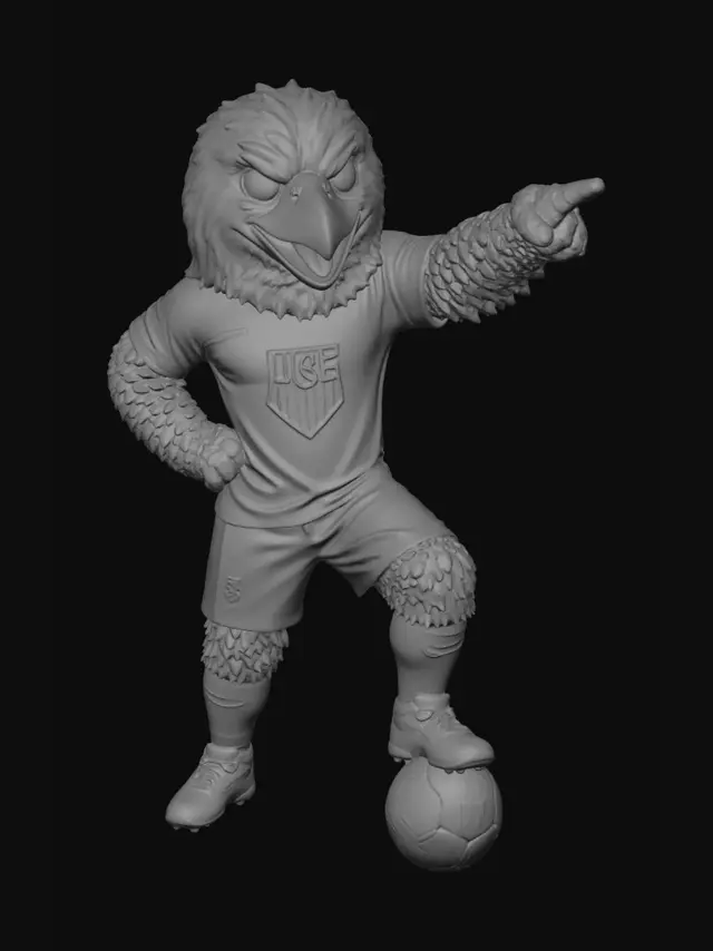 3D model for USA Soccer Eagle Mascot on the Field