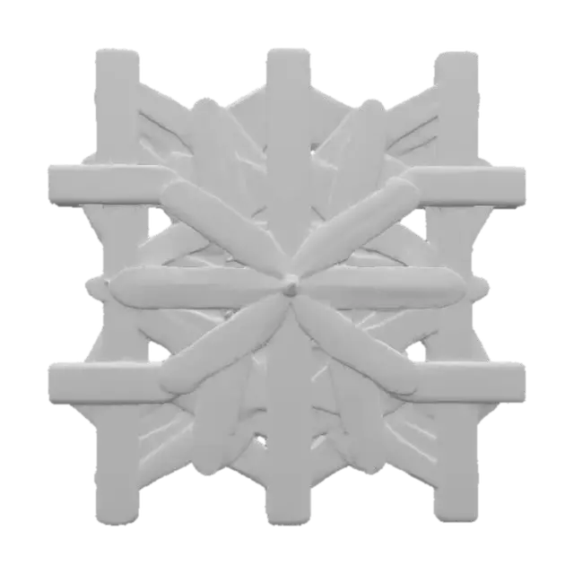 3D model for A piece of wall art crafted from warm-toned wood features an intricate arrangement of interlocking geometric shapes. The wood's surface displays a visible, tactile grain, with some areas smoothly polished and others exhibiting a subtle, natural texture. Varying shades of natural brown and amber, possibly enhanced by a clear stain, highlight the distinct planes and angles. The shapes are layered in relief, creating dynamic shadows and a three-dimensional structure that feels substantial and organic to the touch.