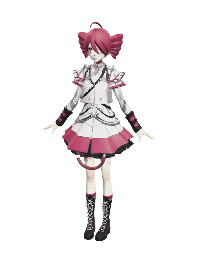 Low-Poly Kasane Teto 3D model, vytvořený pomocí AI