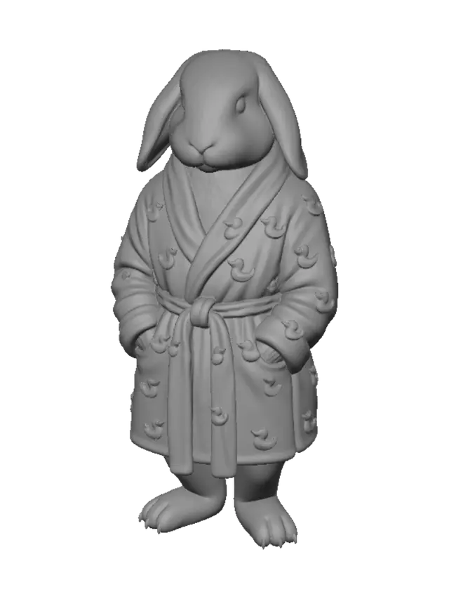 3D model for Bathrobe Bunny with Duck Prints