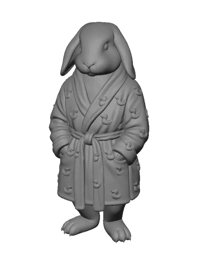 3D model for Bathrobe Bunny with Duck Prints