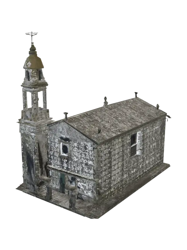 Weathered Bell Tower - Chapel 3D model, vytvořený pomocí AI