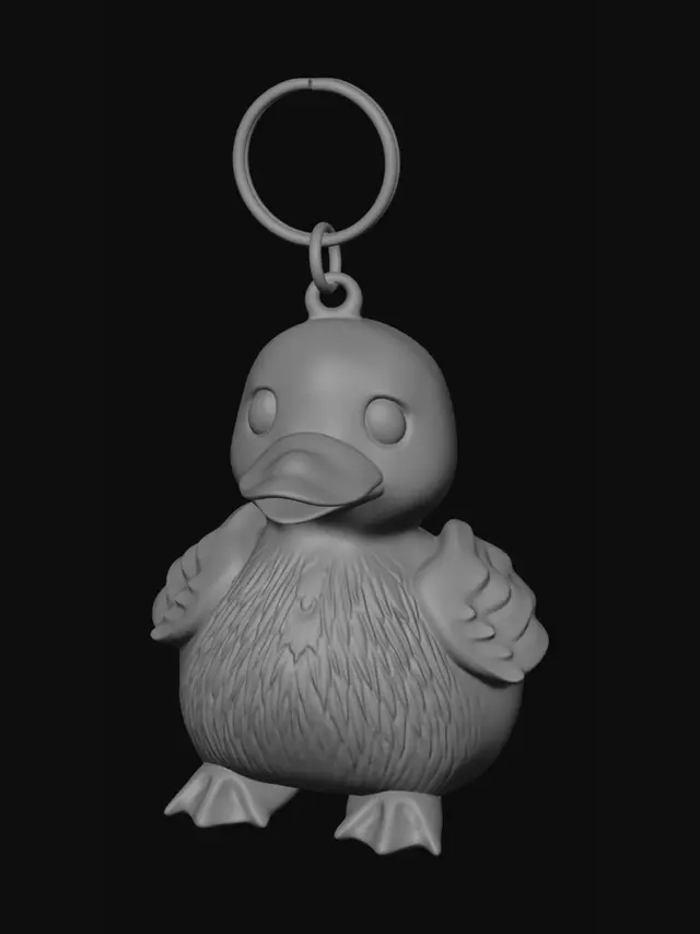 3D model for eine ente als schlüsselanhänger sie braucht keine kette nur das loch dafür sie soll realistisch ausschauen