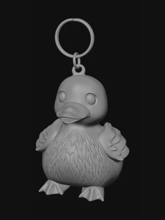 3D model for eine ente als schlüsselanhänger sie braucht keine kette nur das loch dafür sie soll realistisch ausschauen