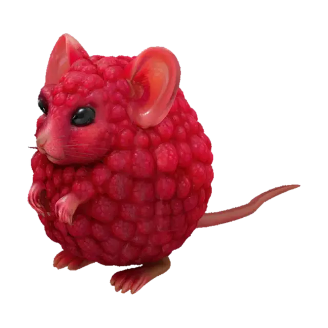 Berry Mouse - Rodent 3D model, vytvořený pomocí AI