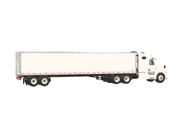 White Semi-Truck with Long Trailer - Commercial 3D model, vytvořený pomocí AI