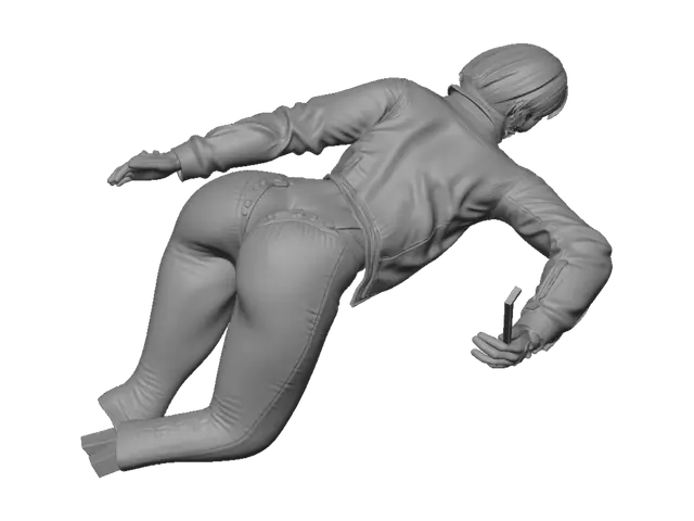 3D model for Leather and Checkered Jacket on a Sunny Boardwalk