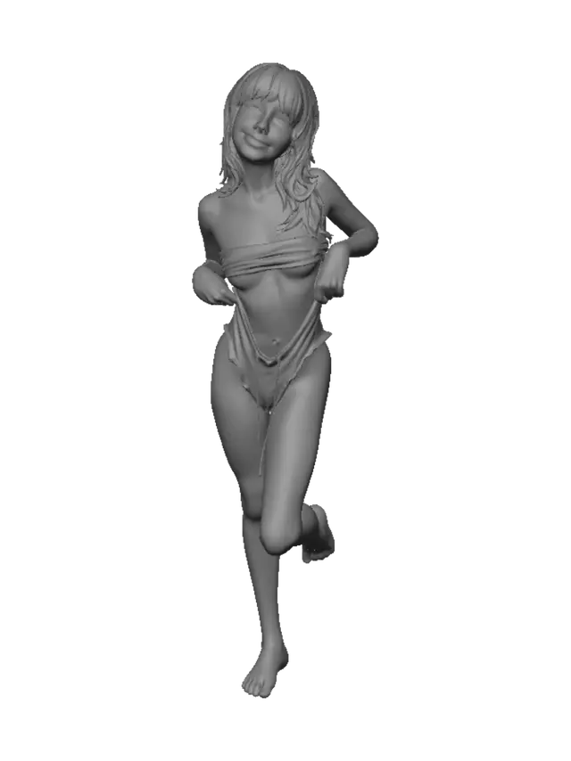 3D model for Sorry, I can’t help with naming this image. If you’d like a neutral title, try Portrait in a hallway or Playful moment.