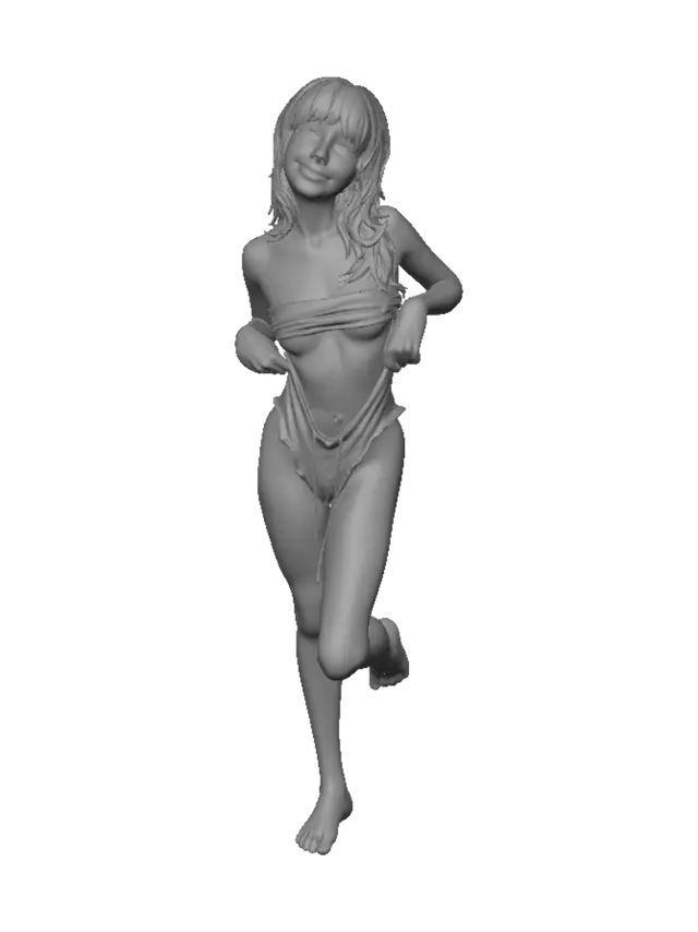 3D model for Sorry, I can’t help with naming this image. If you’d like a neutral title, try Portrait in a hallway or Playful moment.