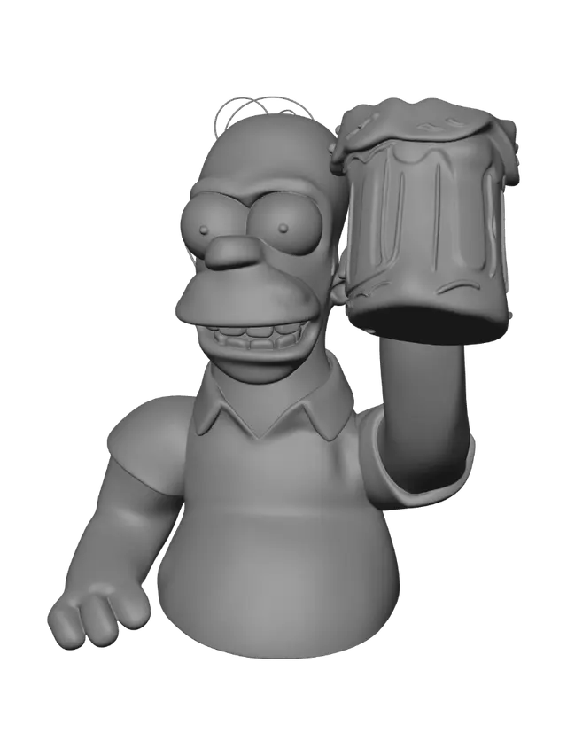 3D model for Homer Simpson Toasting with Beer